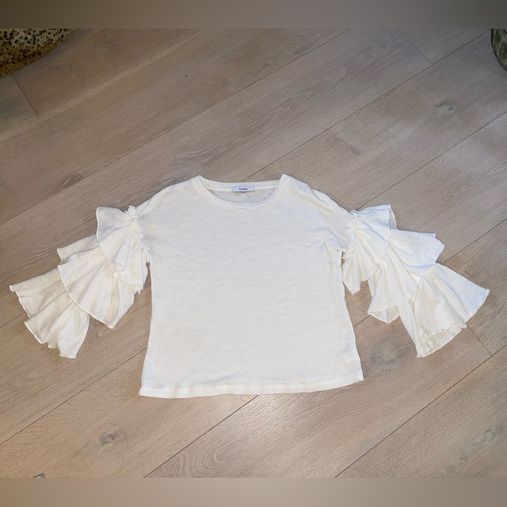 Ro & De Ruffled sleeve contemporary shirt - XS